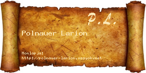 Polnauer Larion névjegykártya